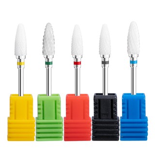 Ceramic Nail Drill Bits สีชมพูหัวเจียรเซรามิกสำหรับตกแต่งเล็บ 1 ชิ้น