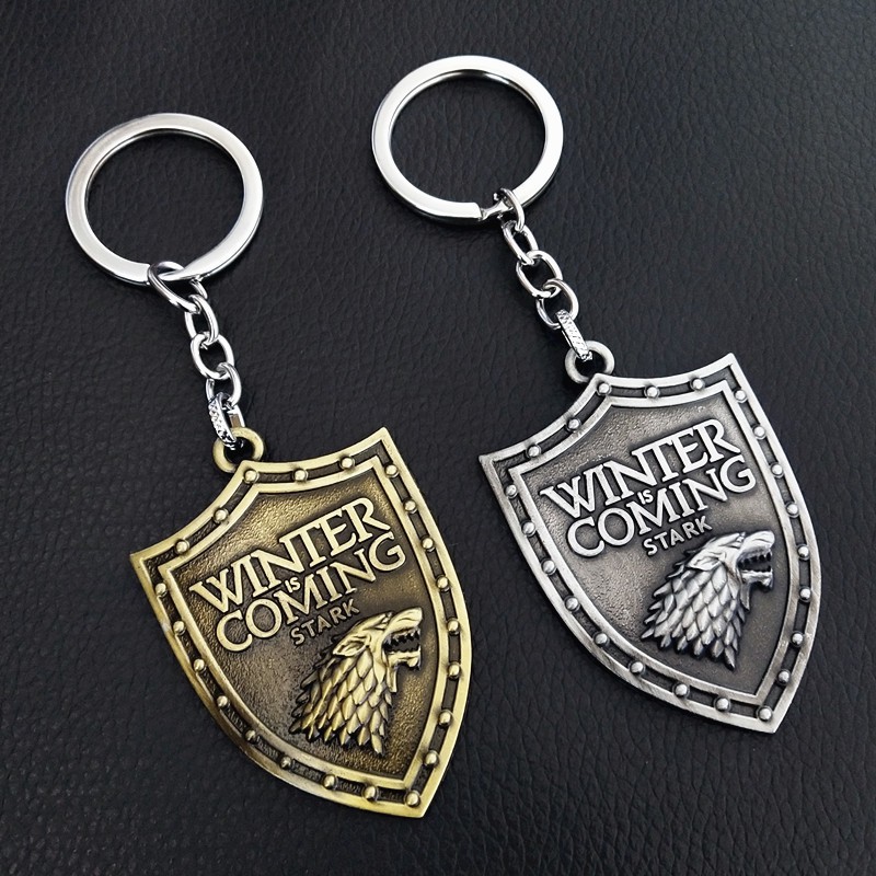 Game Of Thrones พวงกุญแจ Season 8 House Wolf Head Badge พวงกุญแจรถกระเป๋าจี้เครื่องประดับ