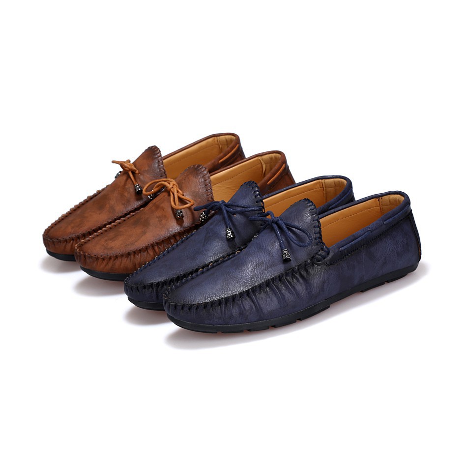 ◇✸Men Boat Shoes Slip On Casual Driving Top Sider Leather Loafers Moccasins