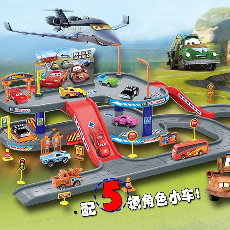 รถแข่งของเล่นﺴคัน Story 3 Rail Car Toy Boy Alloy Racing Set Lightning ...