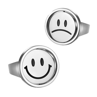 Lurs Flip double-faced smiley ring