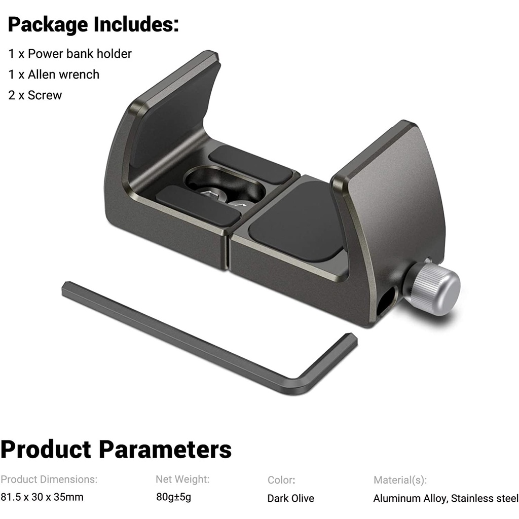SmallRig Universal Power Bank Holder, Power Bank Clamp Mount for Camera 2790