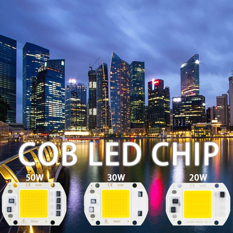 LED COB Chip 20W 30W 50W AC 220V/110V No Need Driver Bulb Lamp DIY Flood Light Led Bulb Spotlight Outdoor Square Chip Lamp