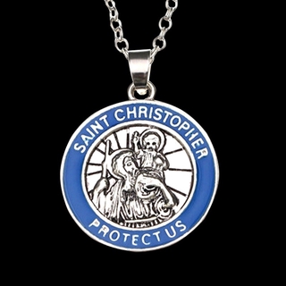 เครื่องประดับ สร้อยคอ พร้อมจี้ Saint Christopher สไตล์วินเทจ แฟชั่นสําหรับผู้ชาย