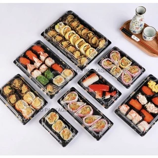 DEDEE(50ชุด)กล่องซูชิ ถาดซูชิญี่ปุ่น ถาดแซลม่อน ถาดใส่เนื้อ