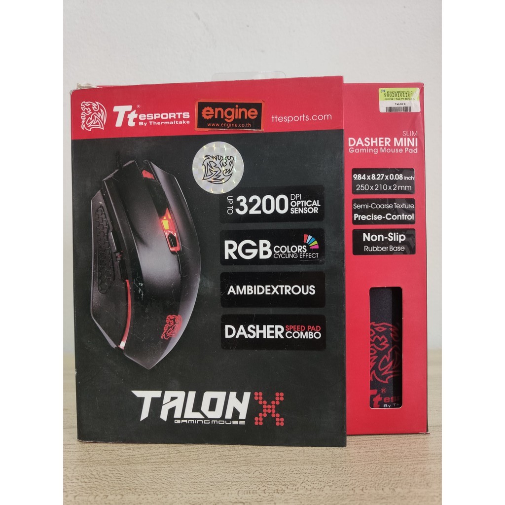 เมาส์ Tt ESPORTS TALON X OPTICAL MOUSE เม้าส์เกมมิ่งพร้อมแผ่นรองเมาส์ ของใหม่