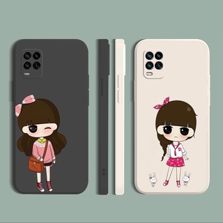 เคสโทรศัพท์ ซิลิโคนนิ่ม ขอบตรง ประดับโบว์ แฟชั่น สําหรับ Realme C25 C25S C11 C12 C15 C17 7i 7 8 Pro 5 5i 5S 6i C3