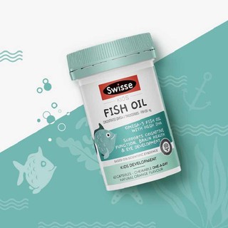 Swisse Kids Fish Oil Chewable 60 capsules ฟิชออยล์ น้ำมันปลา เคี้ยวได้ EPA DHA OMEGA-3 สำหรับเด็ก นำเข้าจากออสเตรเลีย