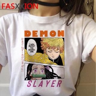 เสื้อยืดลายกราฟฟิก Kimetsu No Yaiba Demon SlayerTee