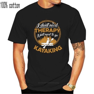 เสื้อยืดลําลอง สําหรับผู้ชาย แขนสั้น พิมพ์ลาย Kayaking Therapy ตลก เหมาะกับการพกพา เรือคายัค กลางแจ้งS-5XL