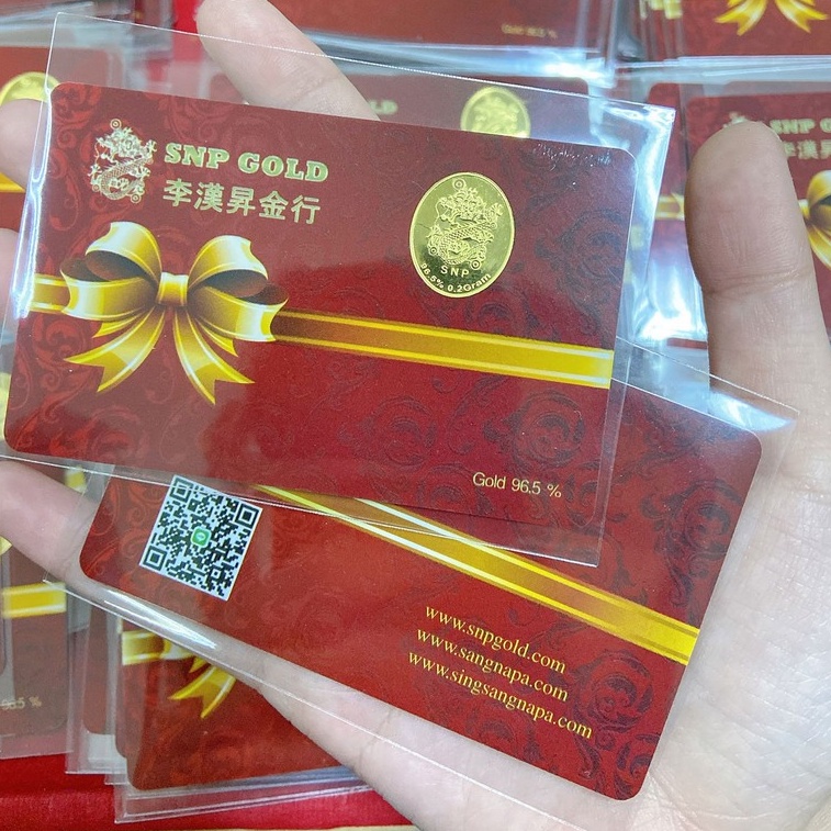 SSNP GOLD 7 ทองคำแผ่นแท้ 96.5% น้ำหนัก 0.2 กรัม พร้อมใบรับประกันทอง