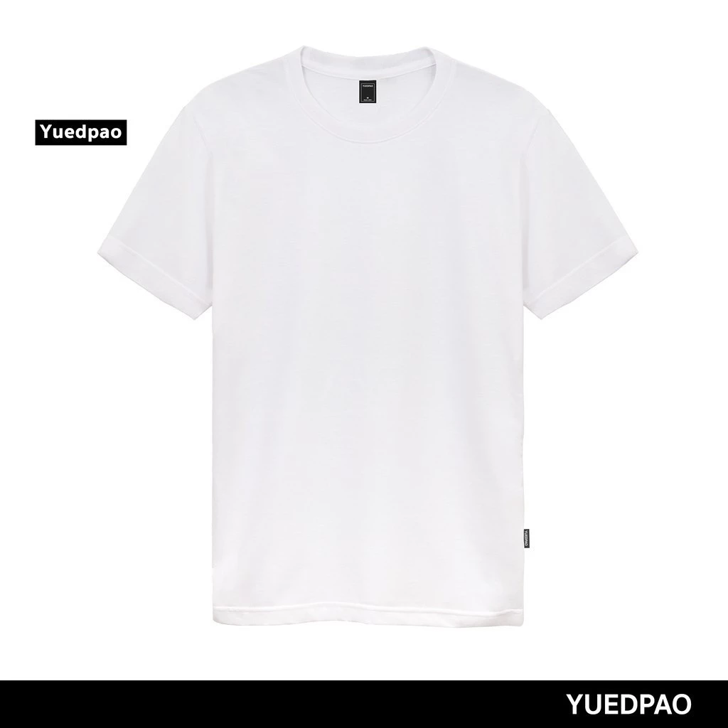 Yuedpao 🔥เสื้อยืดคอกลม ผ้านุ่มใส่สบายมาก เสื้อยืดสีพื้น_สีขาว