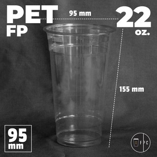 แก้วพลาสติก FPC PET FP-22oz.Ø95 พร้อมฝา [100ชุด]