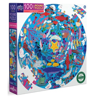 eeBoo Under the Sea 100 pc Round Puzzle จิ๊กซอว์รูปใต้ท้องทะเลแบบ 100 ชิ้น ต่อเป็นรูปวงกลม