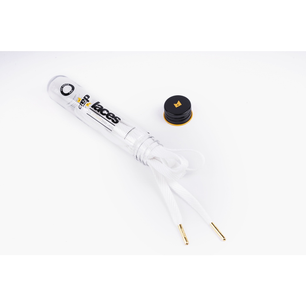 Crep Protect Laces Ice White Flat -เชือกรองเท้าเส้นแบนสีขาว