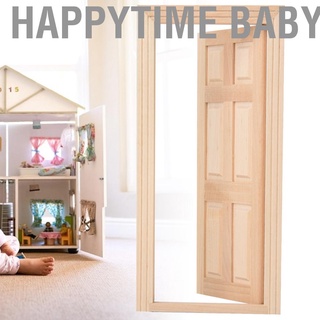 Happytime Babytoy ประตู อุปกรณ์เสริมบ้านตุ๊กตา เฟอร์นิเจอร์ไม้ ขนาดมินิ Diy สําหรับบ้านตุ๊กตา 1:12