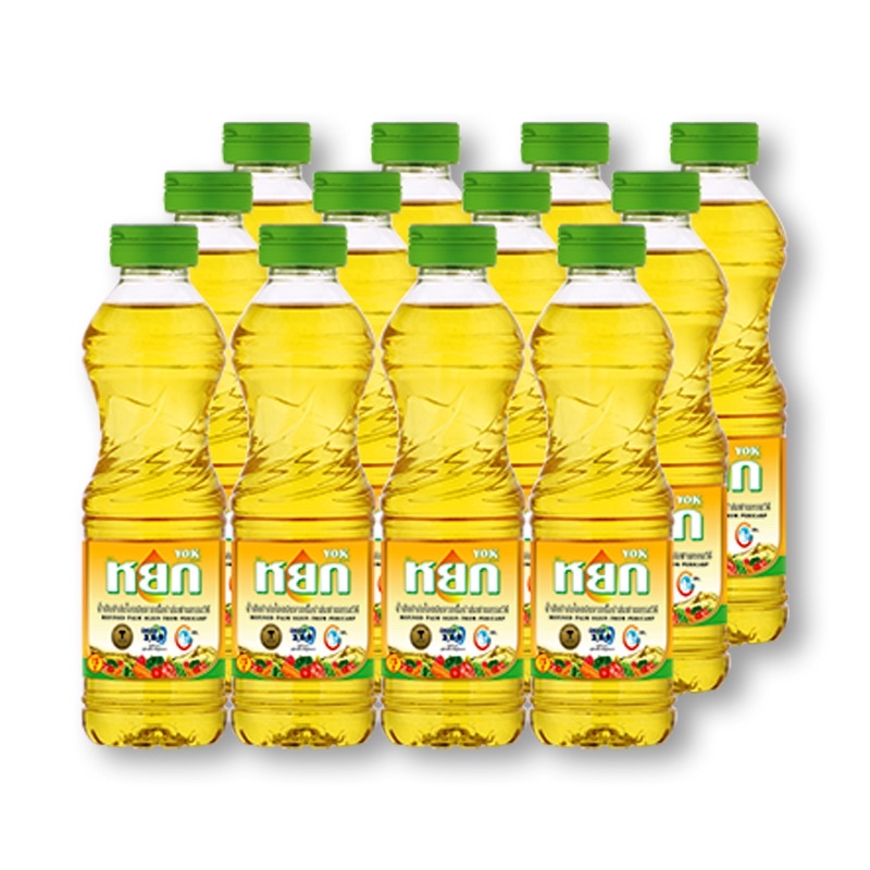 น้ำมันปาล์ม ตรา หยก (YOK BRAND) ขนาด 250 มล. (แพ็ค 12 ขวด)