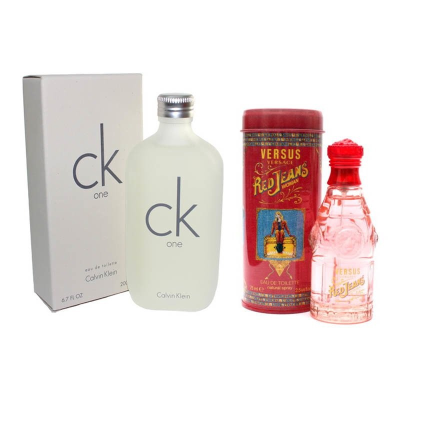 Calvin Klein Ck One 200 ml. (พร้อมกล่อง)+Versace Red Jeans EDT For Women 75 ml (พร้อมกล่อง)