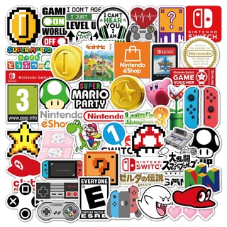 สติกเกอร์ PVC กันน้ํา ลายธีม Nintendo Swich NS 50 ชิ้น