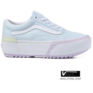 VANS OLD SKOOL STACKED PASTEL MULTI TRUE WHITE SNEAKERS สินค้ามีประกันแท้