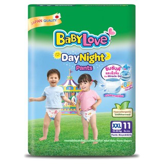 BABYLOVE DAY Night Pants เบบี้เลิฟ กางเกงผ้าอ้อมเด็ก เดย์ไนท์แพ้นท์ (XXL-11 ชิ้น) (8850709200414)