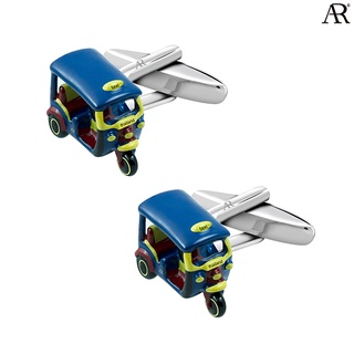 ANGELINO RUFOLO Cufflink(คัฟลิงค์) ดีไซน์ AR TUK TUK Thailand style กระดุมข้อมือคัฟลิ้งโรเดียมคุณภาพเยี่ยม