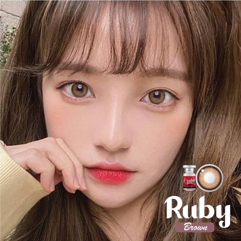 ✨ Ruby brown (Lovely lens) ขนาดมินิ Mini ✔️เลนส์จดทะเบียนเป็นเครื่องมือทางแพทย์ 🇰🇷เลนส์เกาหลีนำเข้าถูกต้อง🇰🇷