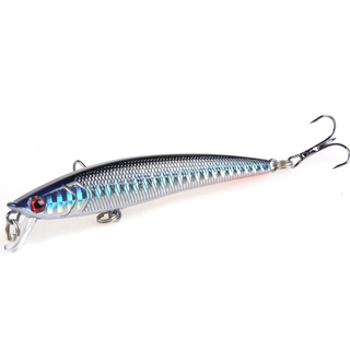 10 Colors 8g/9cm Minnow Sinking Popper Plastic Hard Bait 3D Eyes With Hook VIB Artificial Bionic Bait Diving Depth 0.5-2.5M Wobbler Sea Fishing Lure