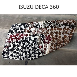 แผ่นปิดช่องกระจกโชว์ขาอ่อน (ซ้าย) ลายซากุระ สแตนเลส ISUZU DECA 360 ของแต่ง รถบรรทุก อีซูซุ