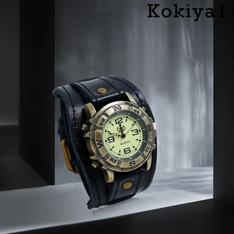 [kokiya1] นาฬิกาข้อมือสายหนัง สีดํา สไตล์วินเทจ สําหรับผู้ชาย ราคา ถูกที่สุด ดีลบีเคเค แกลเลอรีภาพที่ 7