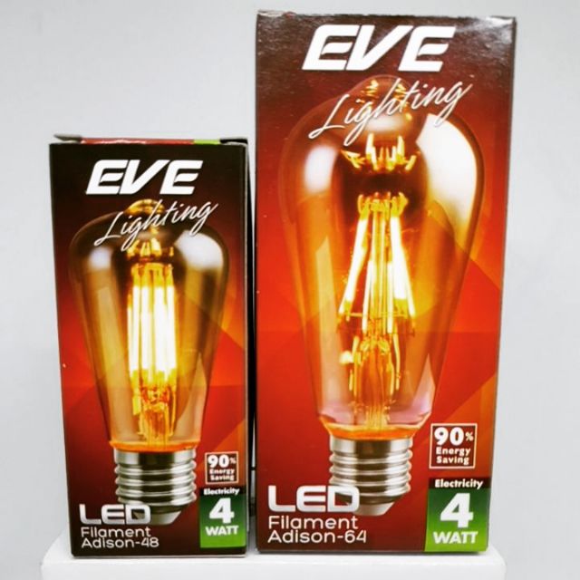 EVE LED Filament Adison Bulb แนววินเทจ 4w 2ขนาด เล็ก ใหญ่ ให้เลือกสรร