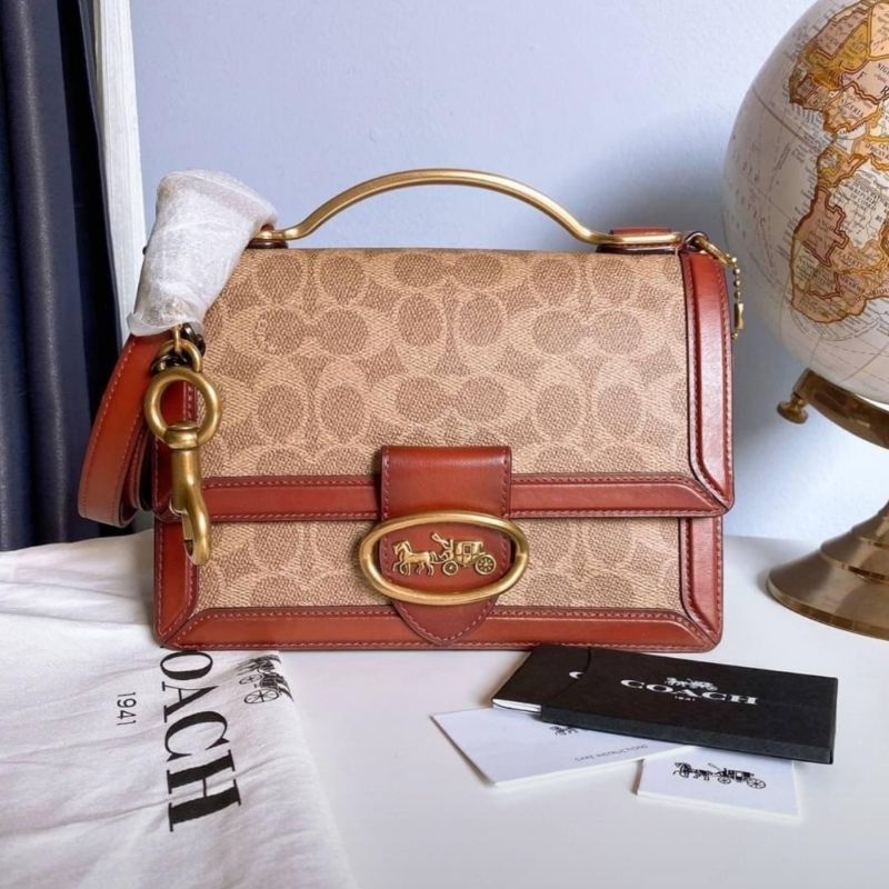 Coach Riley Top Handle 22 In Signature Canvas