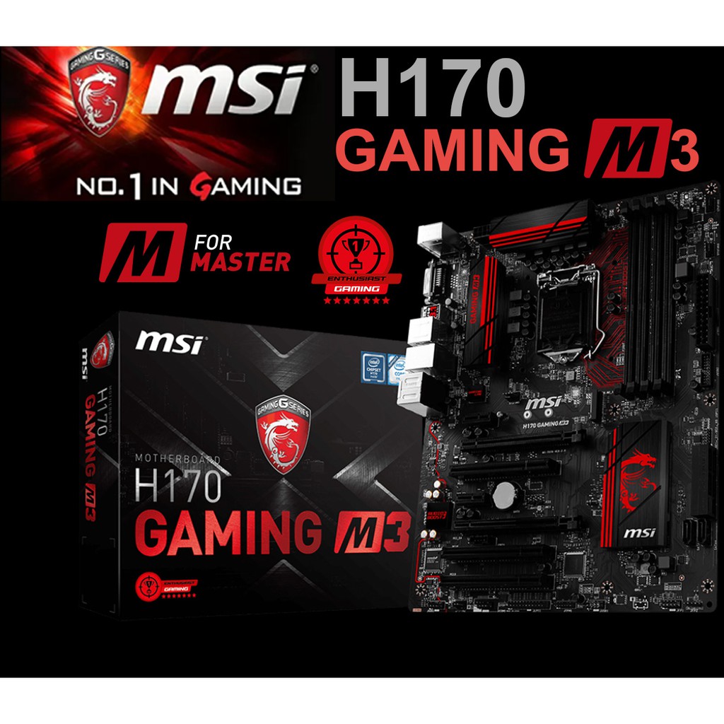 Mainboard  INTEL MSI H170 GAMING M3 (Socket 1151) มือสอง พร้อมส่ง แพ็คดีมาก!!! [[[แถมถ่านไบออส]]]