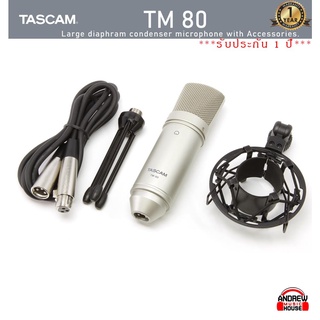 Tascam TM-80 Condenser Microphone ไมโครโฟนคอนเดนเซอร์ สำหรับบันทึกเสียง ไมค์อัดเสียง สำหรับห้องบันทึกเสียง มีประกัน 1 ปี