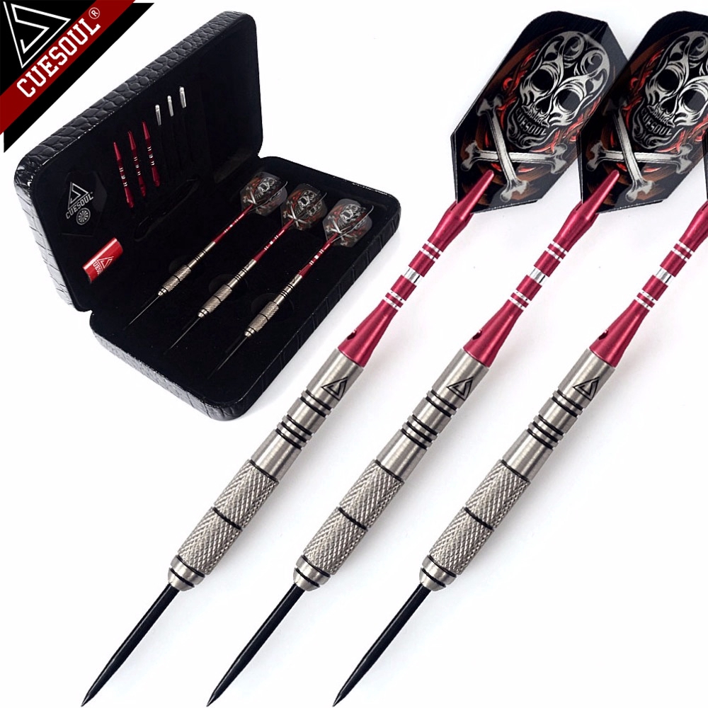 CUESOUL SOUL 24g GramsTungsten Steel Tip Darts- ที่แม่นยํา Barrels Skull Flight พร้อม Dart Sharpener