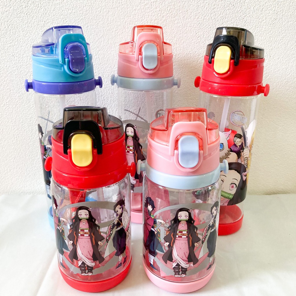 ขวดน้ำ ดาบพิฆาตอสูร ปราศจาก BPA มี 400ml/650ml มีสายคล้อง แบบหลอดดูดเด้งมีสายสะพาย หลอดซิลิโคน