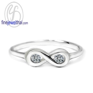 Finejewelthai-แหวนอินฟินิตี้-แหวนเพชร-เพชรสังเคราะห์-แหวนเงินแท้-Infinity-Diamond-CZ-Silver-Ring-R1441cz