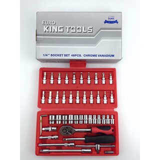 EURO KING TOOLS ชุดเครื่องมือ ประแจขนาด1/4" ชุดบล็อก 46 ชิ้น ของแท้