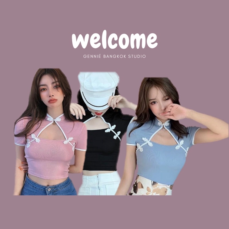 Gennie.Bkk(พร้อมส่ง)เสื้อคอจีน