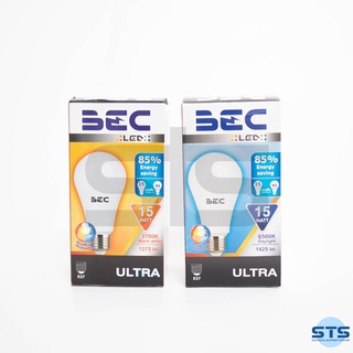 หลอดไฟ LED Bulb รุ่น Ultra 15W แสง Day Light (6500K)/Warm Light (2700K) ยี่ห้อ BEC