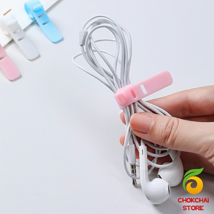 Chok สายรัดซิลิโคน อุปกรณ์สำหรับรัดสายหูฟัง  ที่เก็บสายดาต้า silicone cable winder