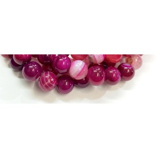 หินพิงค์อาเกต Pink Agate ขนาด 8 mm.