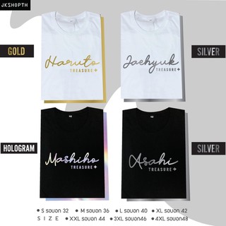 🍀 เสื้อ T R E AS U R E member Hologram💿 Gold🏅