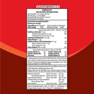 โก๋แก่ถั่วลิสงเคลือบรสชาติต้มยำ กปญ 200g (1กระป่อง)
