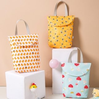 ถุงผ้าพกพา👜🌼 ใส่แพมเพิสเด็ก กระเป๋าผ้าอ้อม ถุงอเนกประสงค์ OP0307