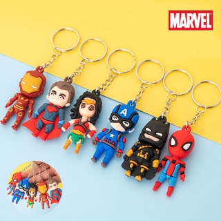 พวงกุญแจ จี้ตุ๊กตา Marvel Avengers Spiderman Ironman Superman Batman Captain America น่ารัก สําหรับห้อยกระเป๋า