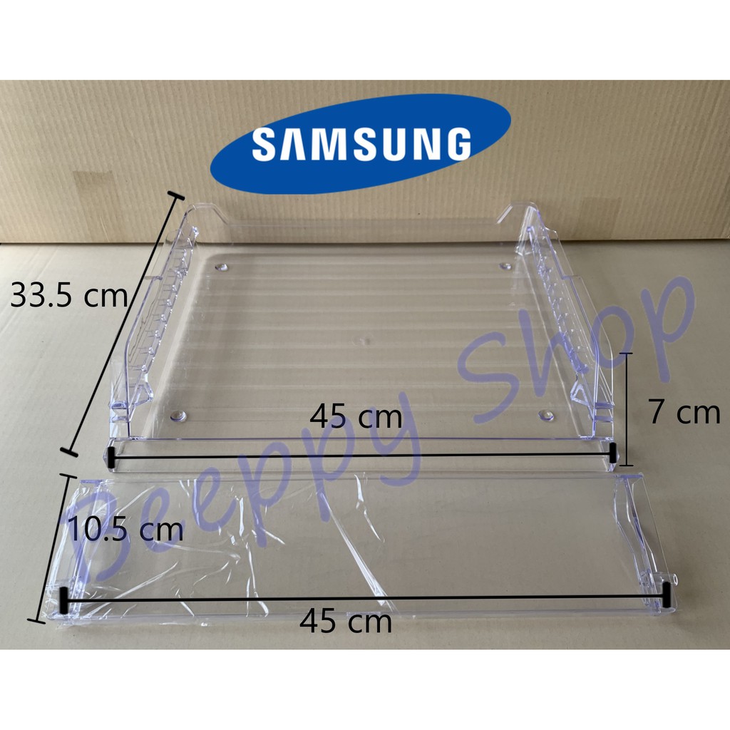 ถาดใต้ช่องฟรีซและฝาปิด ถาดใต้ช่องฟรีส Samsung รุ่น RT20HAR1/RT20F/RT22F/RT25F ถาดแช่เนื้อ ถาดใต้ช่อง