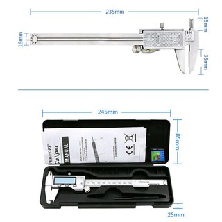 เวอร์เนียร์ ดิจิตอล ตัวเครื่องสแตนเลส ตัวเครื่องโลหะ LCD Digital Electronic Carbon เวอร์เนียร์