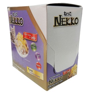 Nekko Tuna Topping Cheese อาหารแมวเน็กโกะ รสปลาทูน่าหน้าชีสในเยลลี่ 70g 1 โหล