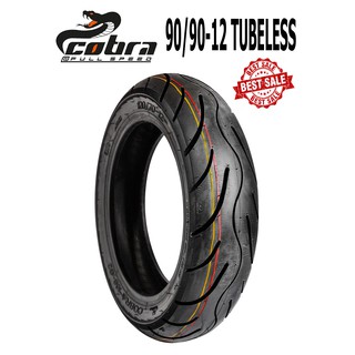 COBRA ยางนอกมอเตอร์ไซค์ยางไทยมาตรฐานส่งออก90/90-12_A168 T/L